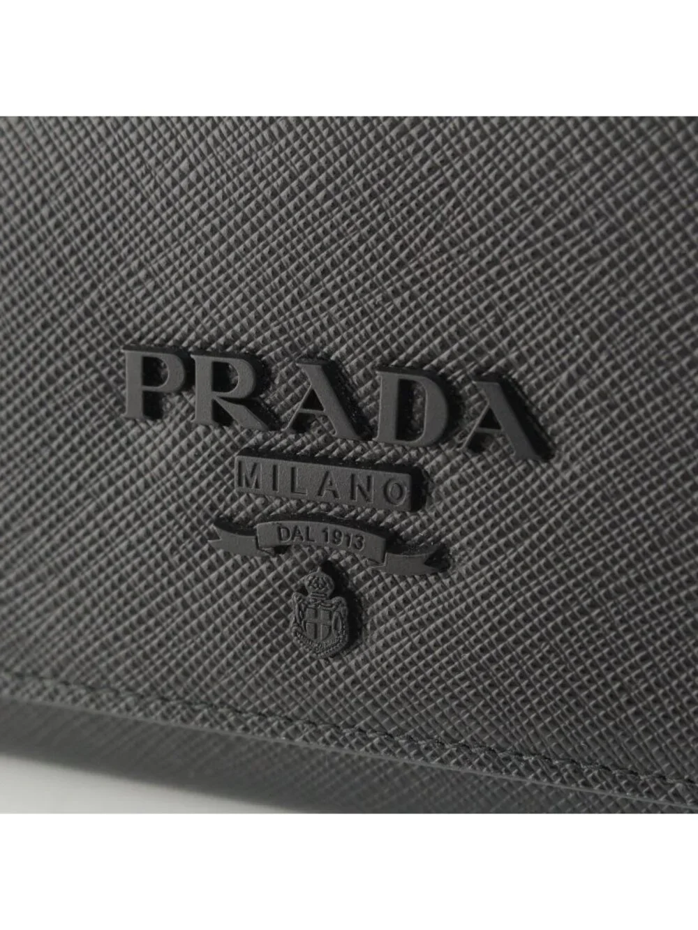 Prada Saffiano Shine Logo Wallet Black